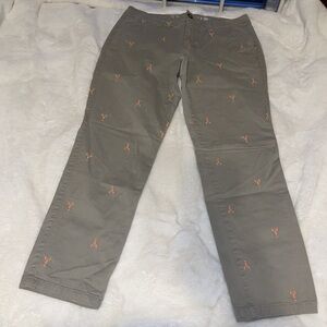 Old Navy | Lobster Print Relaxed Fit Capris Cropped Cotton Stretch Size 16